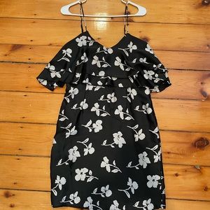 Boutique- Black and white midi cocktail dress